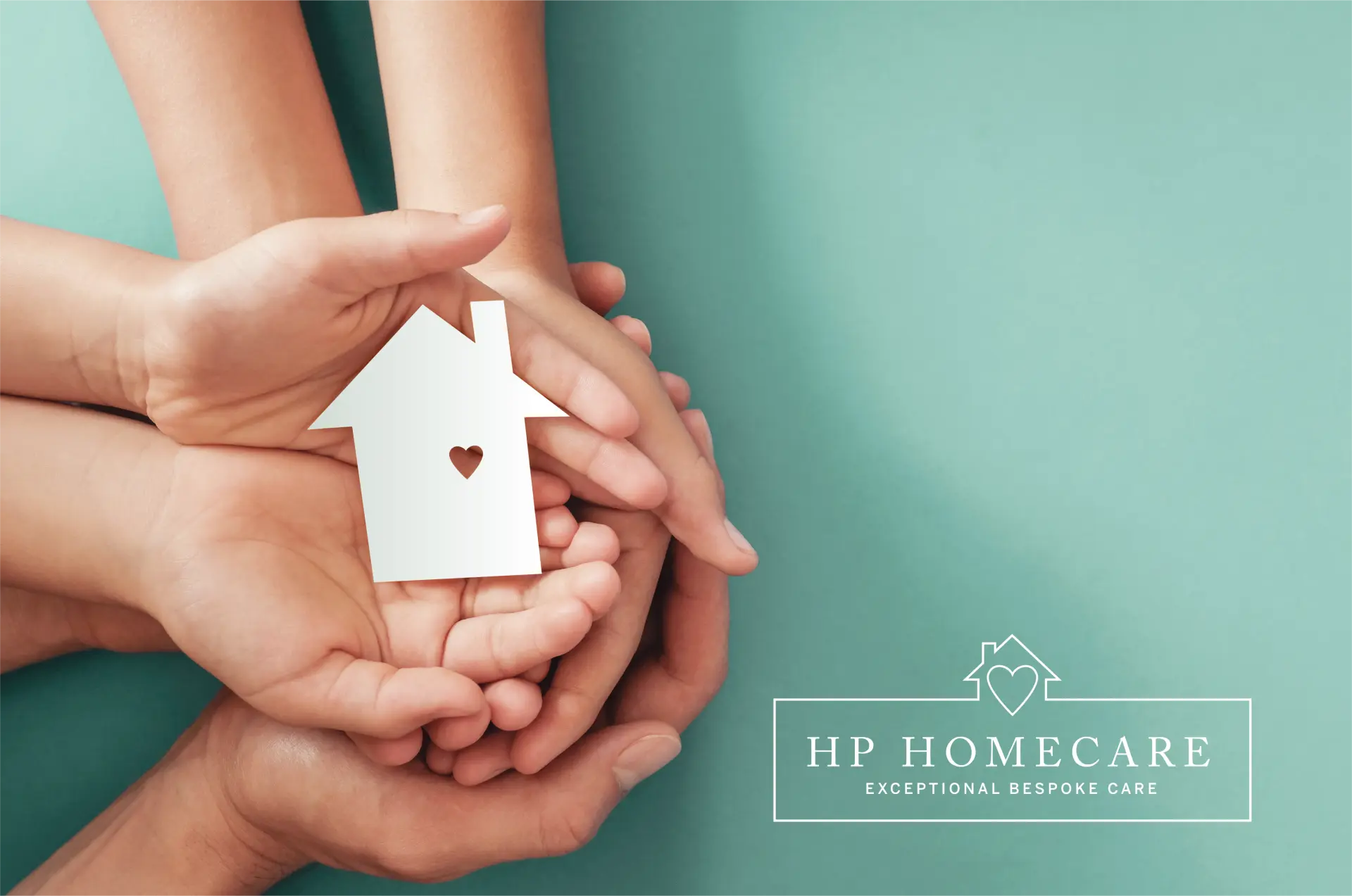 HP Homecare - Many hands supporting 24-hour care at home, representing our team's dedication to providing exceptional round-the-clock care